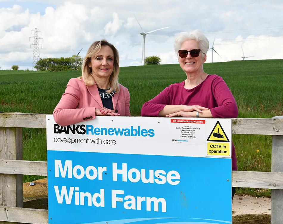 (from left) Cllr Louise Tostevin with Kate Culverhouse of The Banks Group