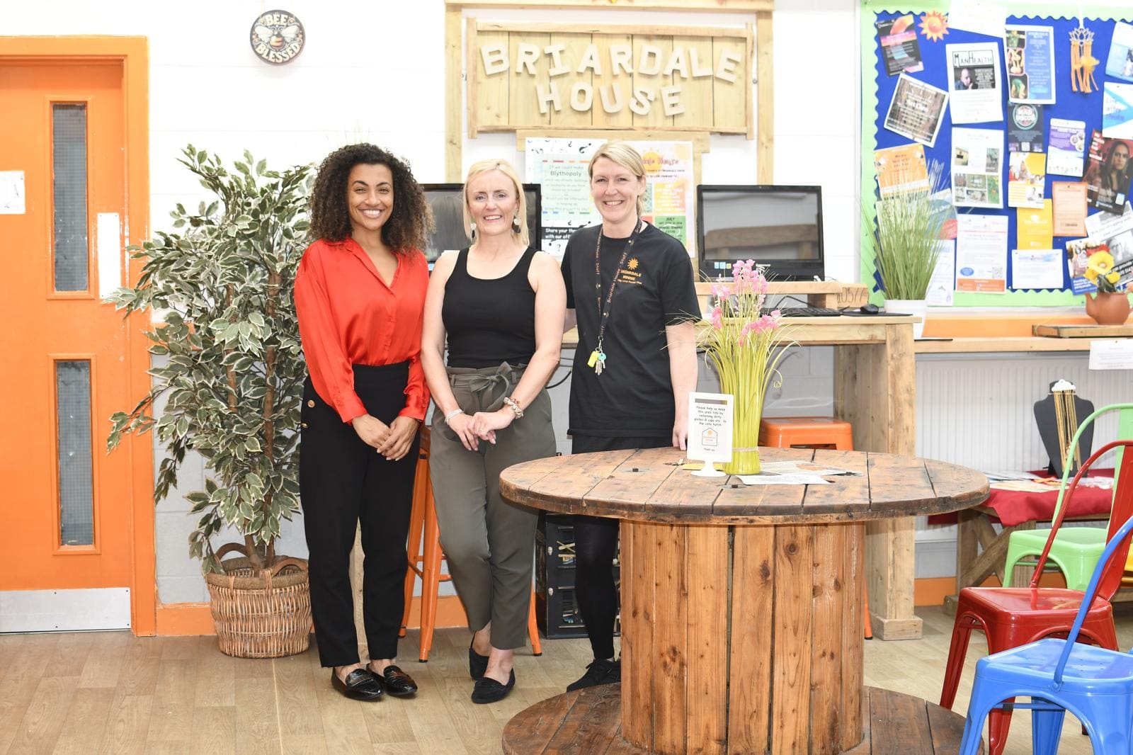 (from left) Jamilah Hassan of the Banks Group with Candice Randall and Joy Catherwood of Briardale House