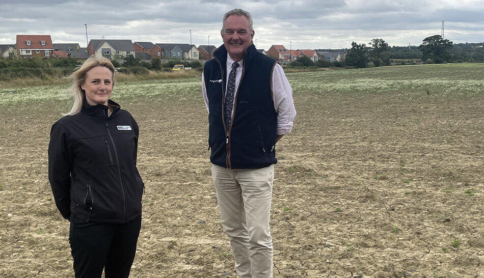 Gillian Reed, senior development manager at the Banks Group, with Graeme Bruce, managing director at youngsRPS, at the Kingston Village site