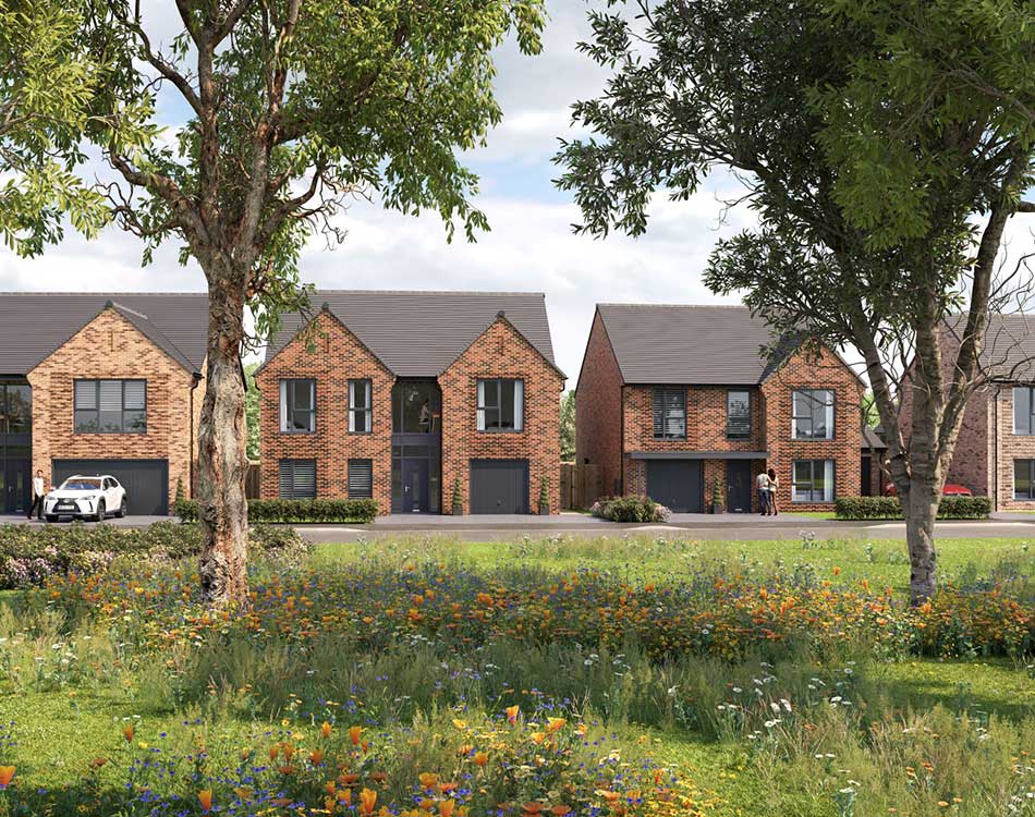 An artist's impressing of The Cornfields development in Yarm