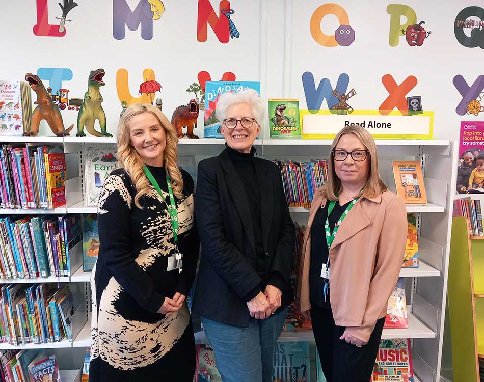 Sarah Collins (left) and Louise Anderson (right) of Stockton Family Action with Kate Culverhouse of the Banks Group