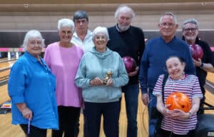 Members of the Breathe Easy Darlington group at one of their ten pin bowling sessions at the Hollywood Bowl in Stockton 