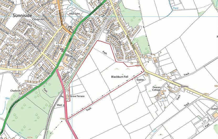 The location of Banks Property's proposed Sunniside residential development