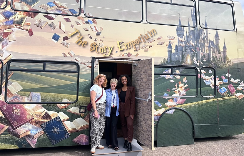 (from left) Clare Palmer of designers Unconventional Design, Whitley & Eggborough Primary School Business Manager Diane Steward and Jamilah Hassan of the Banks Group